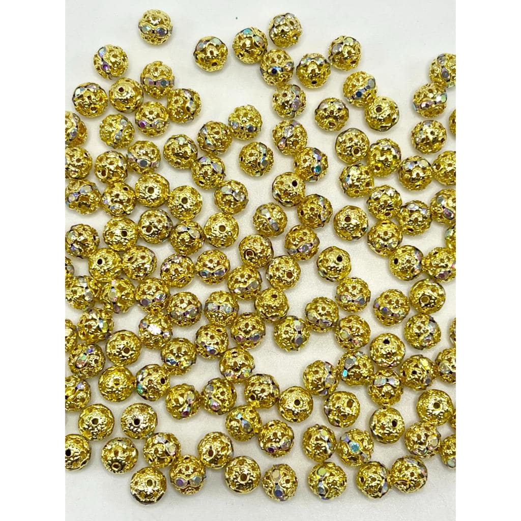 Silver Color Beads with AB Rhinestones, 6mm, 8mm, THEY DON'T FIT ON PENS