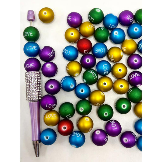 愛を込めたダルポリッシュアクリルビーズ、16mm、FS