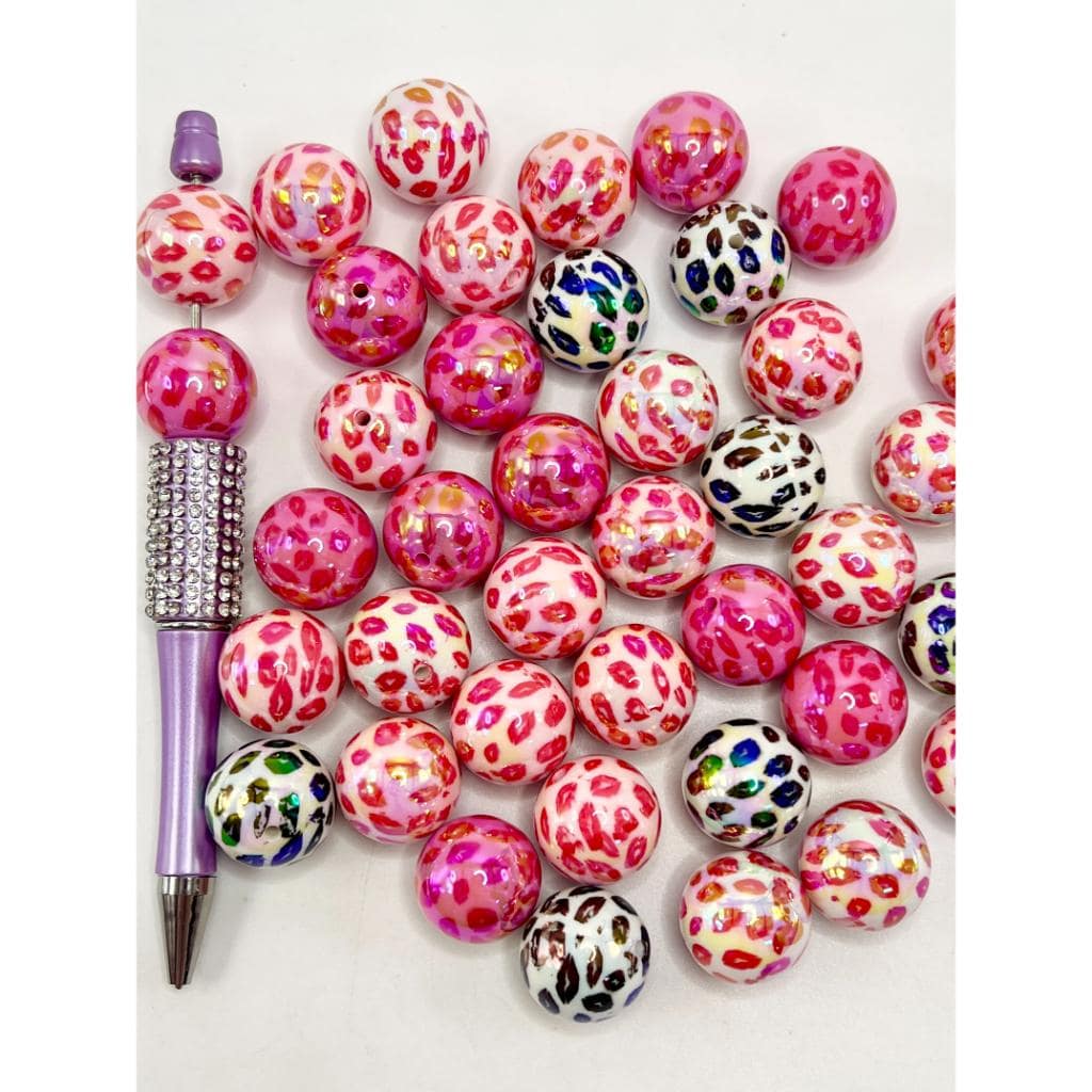 Valentine Sprinkles Printed Beads 20mm
