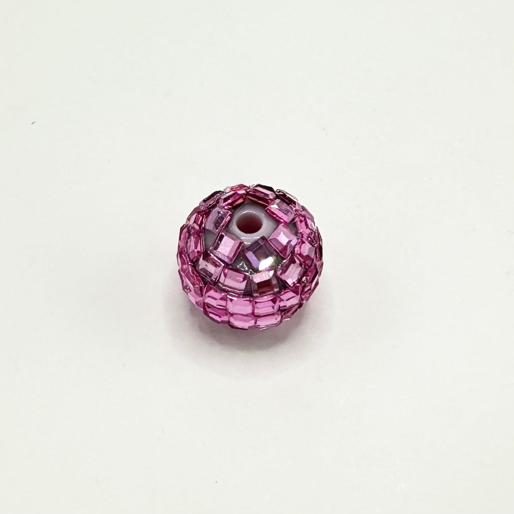 Disco Ball Beads, Sparkling Acrylic Beads with Crystal Rhinestones and Disco Ball Shape, 16mm