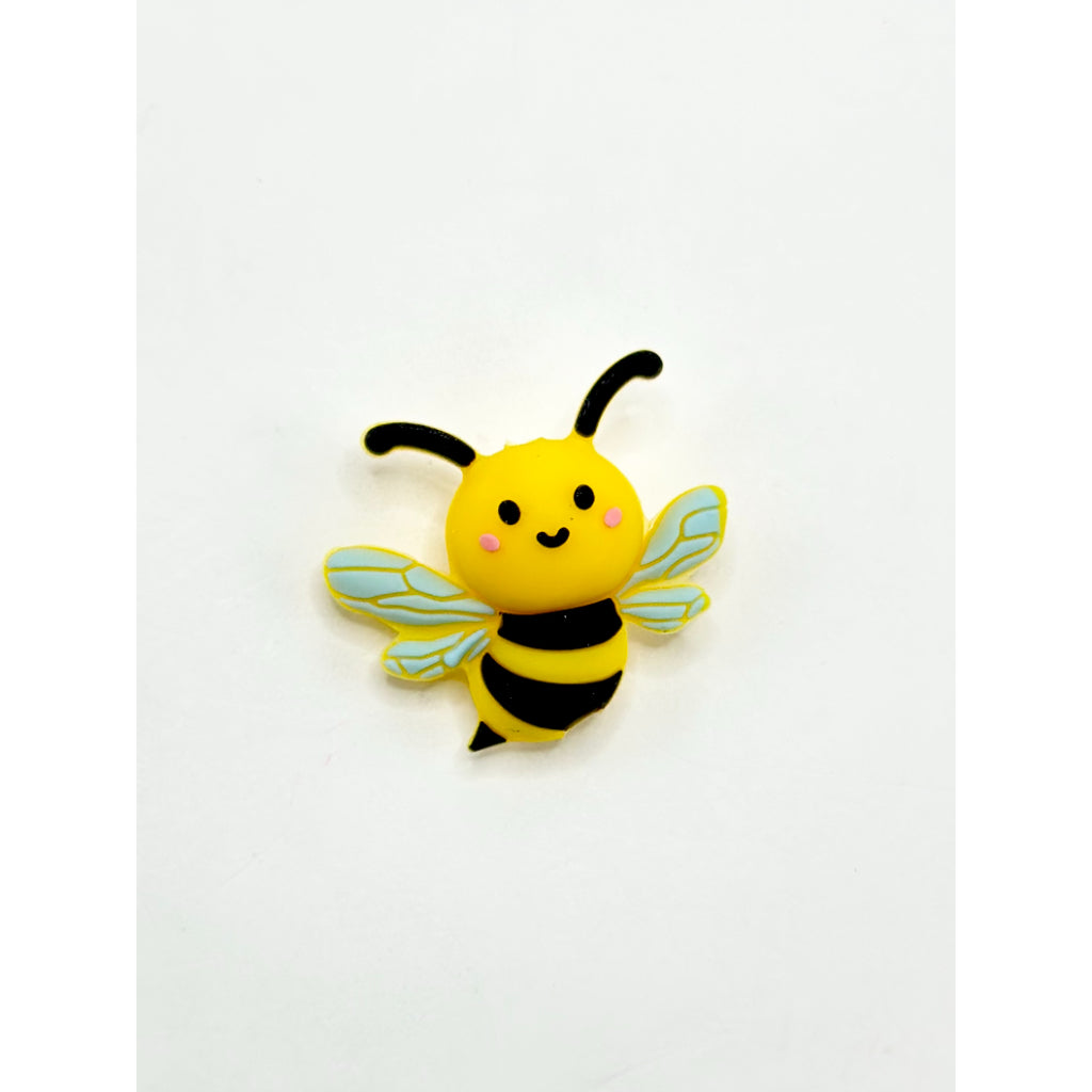 Bee Beads, 3D Cute Yellow Honey Bee Silicone Focal Beads