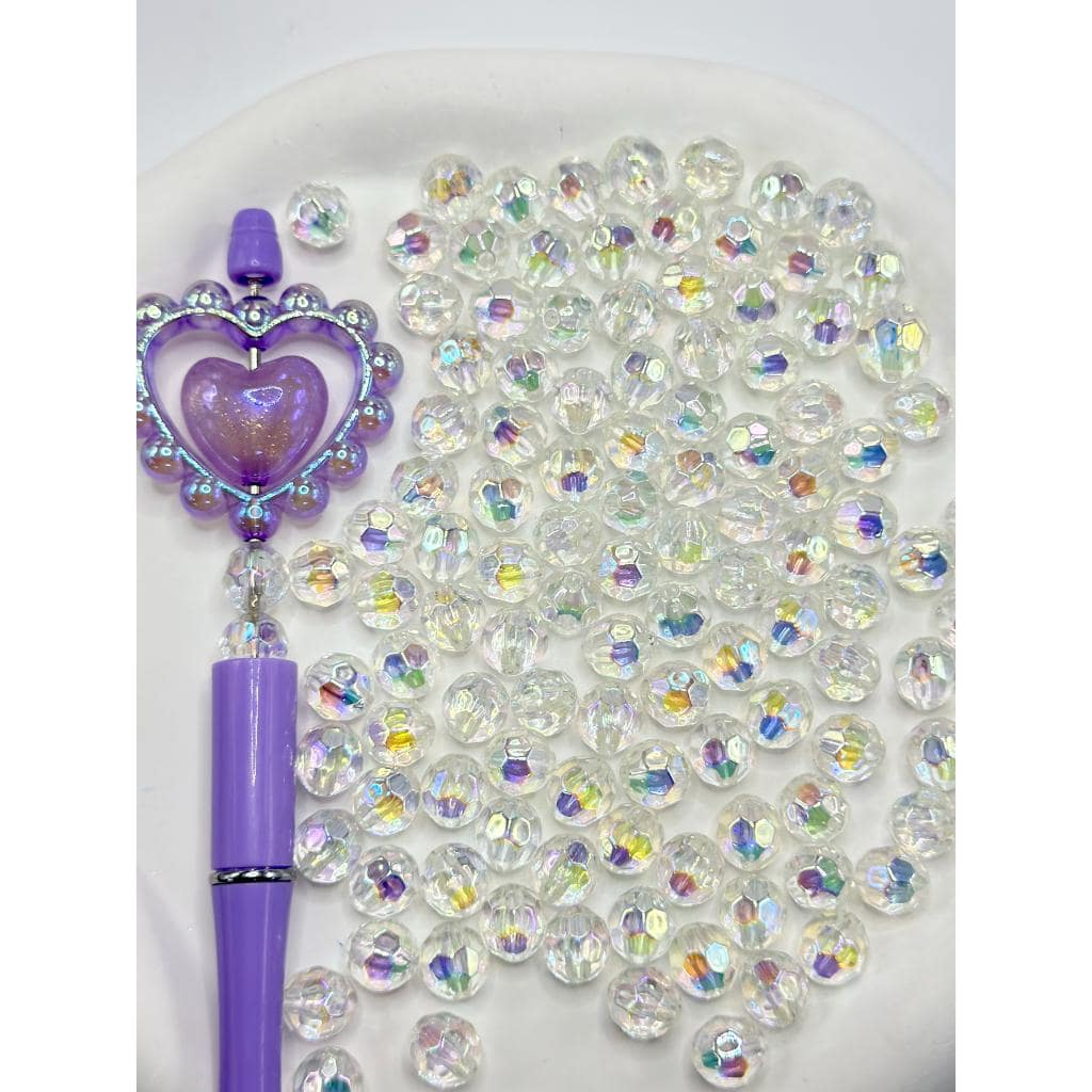 UVコーティング ディスコクリアアクリルビーズ ランダムミックス 10mm