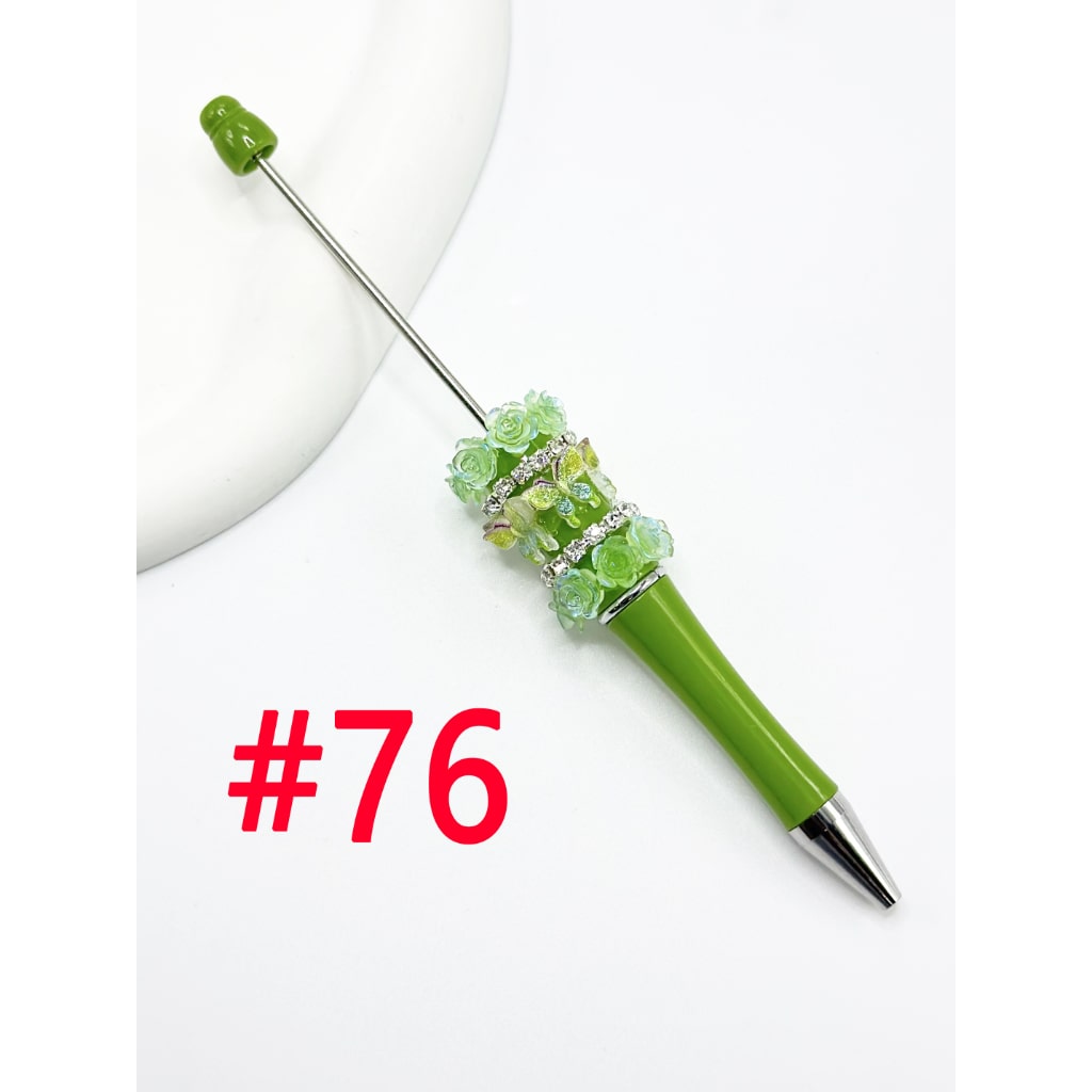 小さな花と蝶、透明なラインストーンチェーンが付いた新しいスタイルのビーズペン(単色)