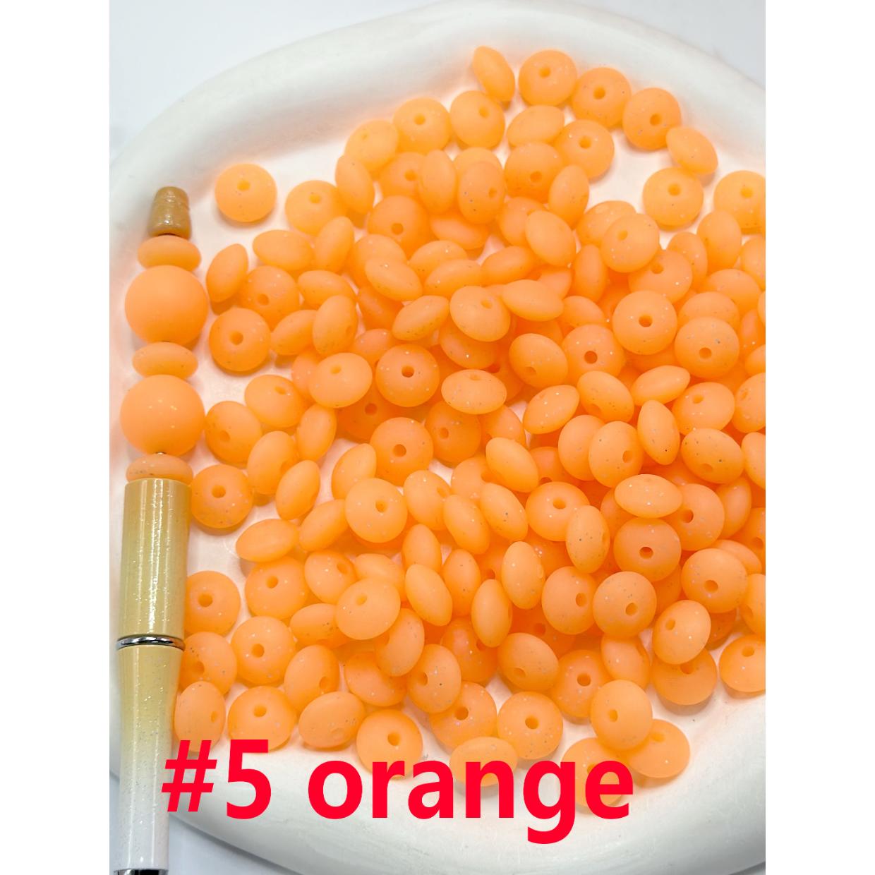 Abacus Silicone Beads, Silicone Lentil Beads in Neon Color, Abacus Bead Spacers, 12mm