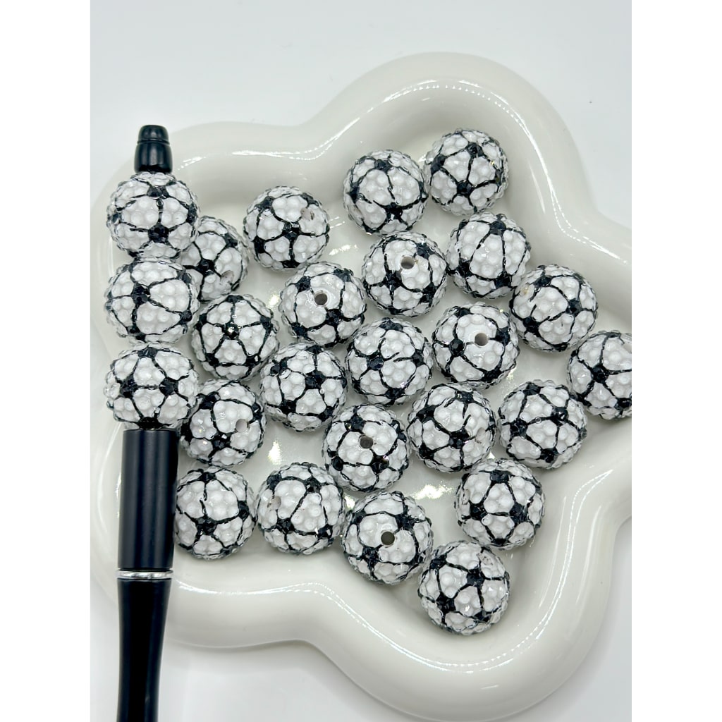 Sports Beads, Mix of Sports Balls Football Basketball Soccer Baseball Round Acrylic Beads, 20mm