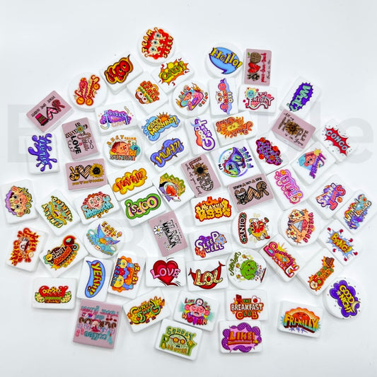 さまざまなことわざ、言葉、文章シリーズ シリコンフォーカルビーズ、ランダムミックス