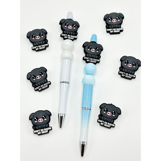 Don't Go Bacon My Heart Cute Oinklet Silicone Focal Beads