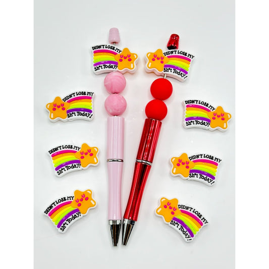 くそくらえデー スマイルフェイス スター レインボー シリコンフォーカルビーズ