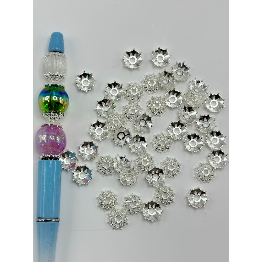 ゴールド&シルバーカラーメタルビーズケージビーズキャップ、12MM