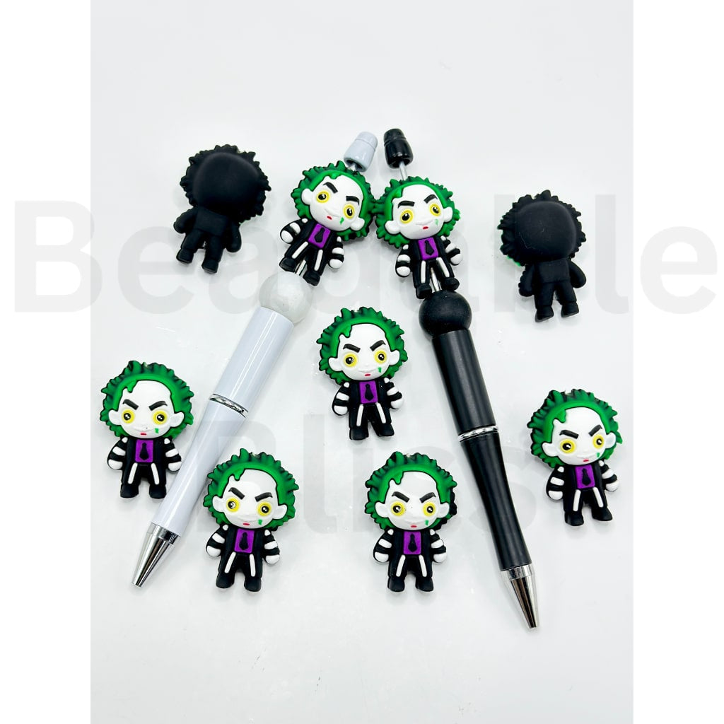 3D Spooky Bettlejuic Character Silicone Focal Beads
