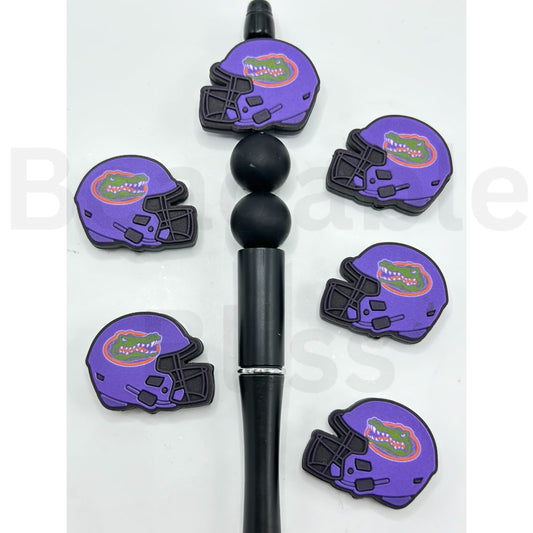 USA America College University Football Teams Florida Gato Helmet Silicone Focal Beads, Please Read the Description