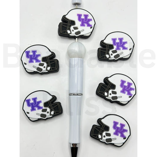 USA America College University Football Teams Kentucky Wildca Helmet Silicone Focal Beads, Please Read the Description