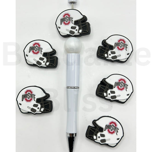 USA America College University Football Teams Columbus Crew Buckey Helmet Silicone Focal Beads