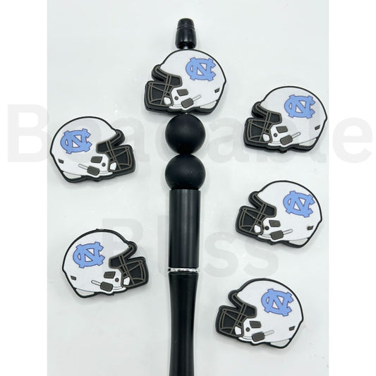 USA America College University Football Teams North Carolina Tar Hee Helmet Silicone Focal Beads, Please Read the Description