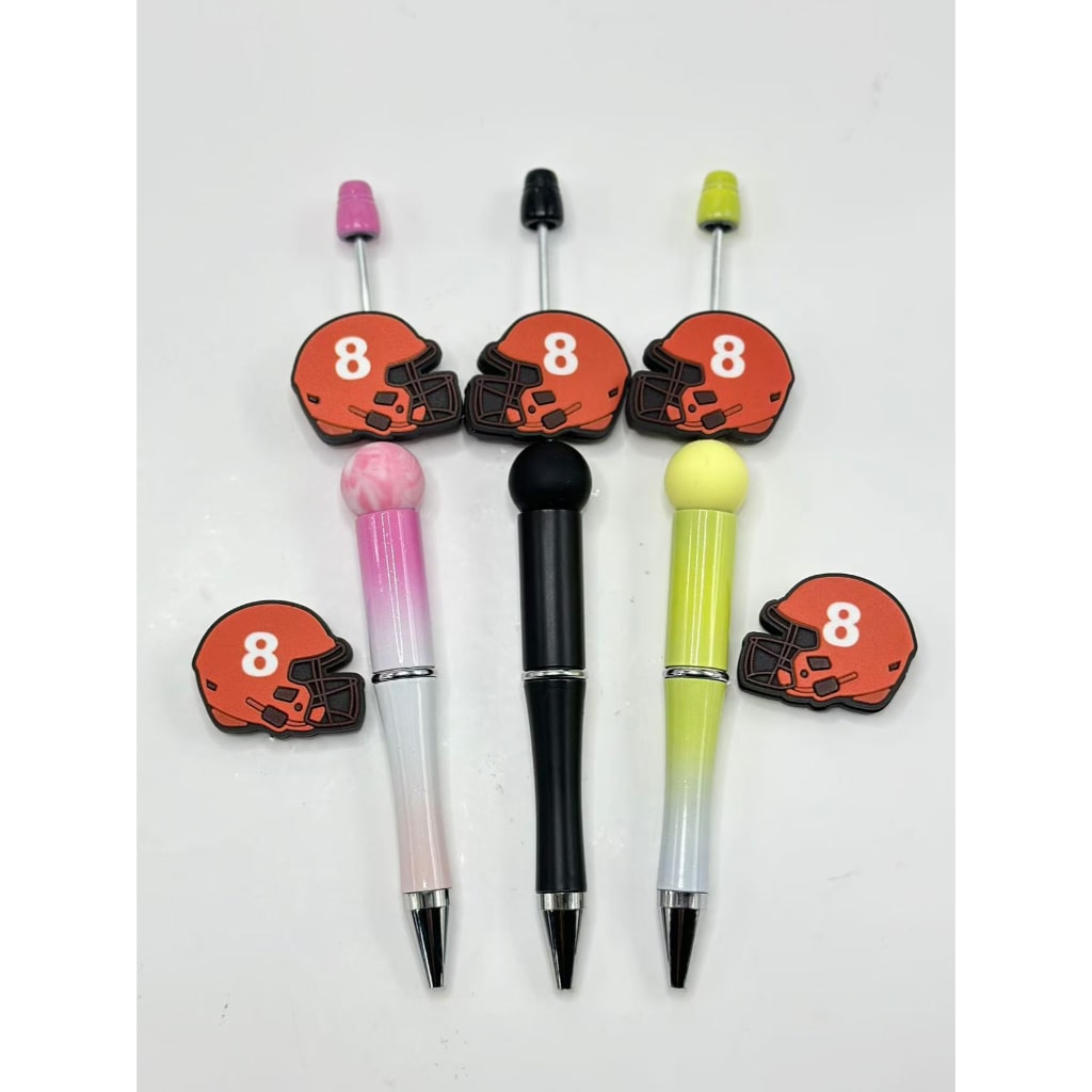 USA American Football Team Cleveland Brow Helmet Sports Silicone Focal Beads, Please Read the Description