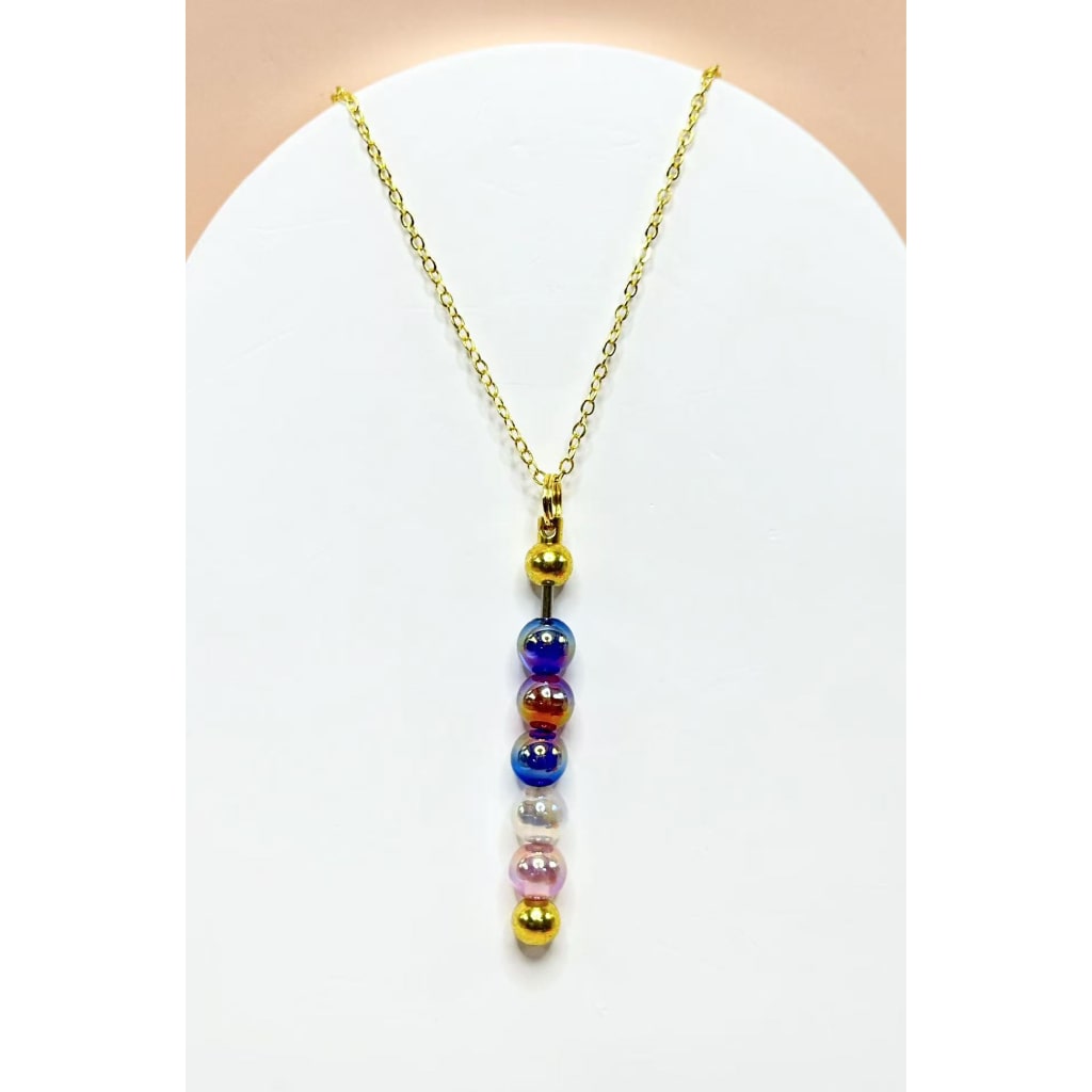 Multi‑Tone Fashionable Beadable Bliss Necklace Pendant with Bar Available in Rose Gold, Silver & Gold