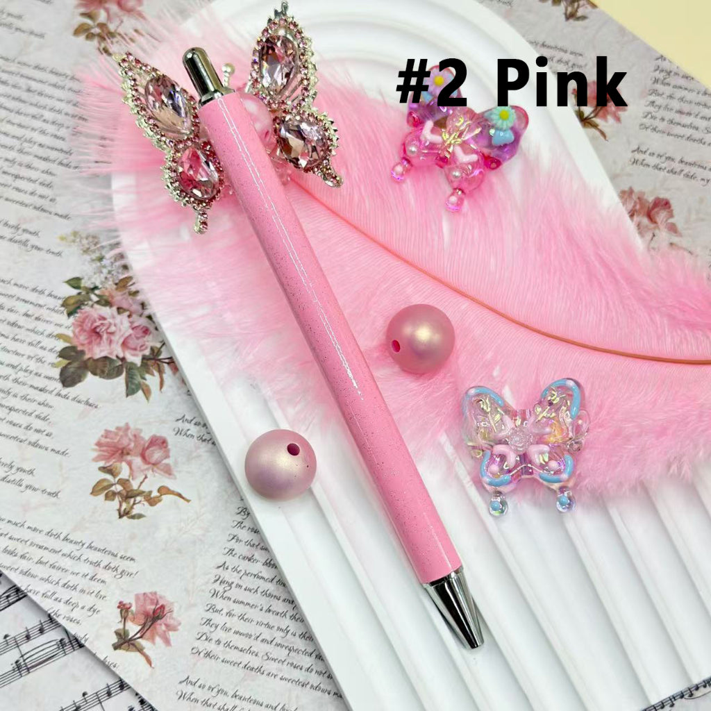 Beadable Pens for Pen Wraps, New Style DIY Pens for Sublimation Wraps, Silver Metal Ballpoint Pens