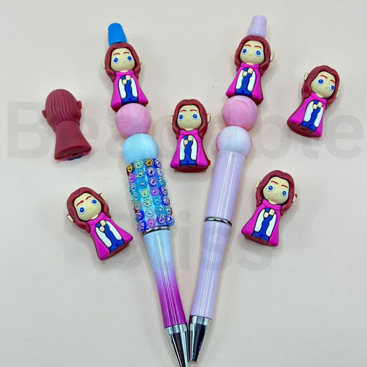 赤いマントを着た3Dかわいい女の子プリンセスシリコンフォーカルビーズ