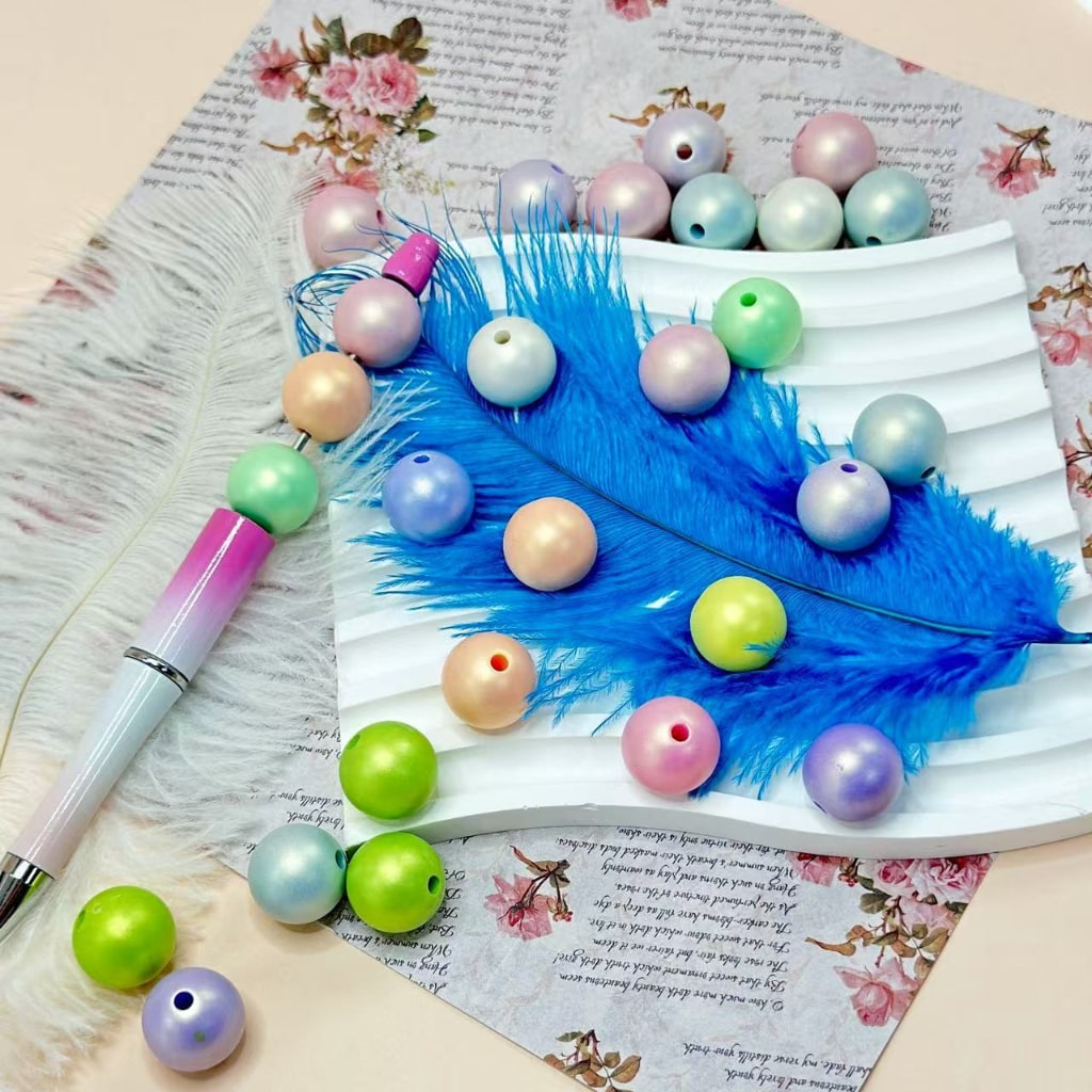 Matte Multi-Color Round Acrylic Beads, Random Mix, 16MM, Please Read the Description