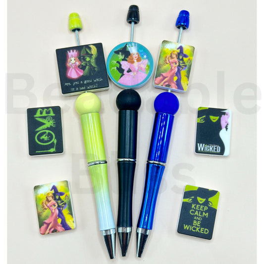 Kind Fairytale Muse and Wicked Witch Silicone Focal Beads, Random Mix