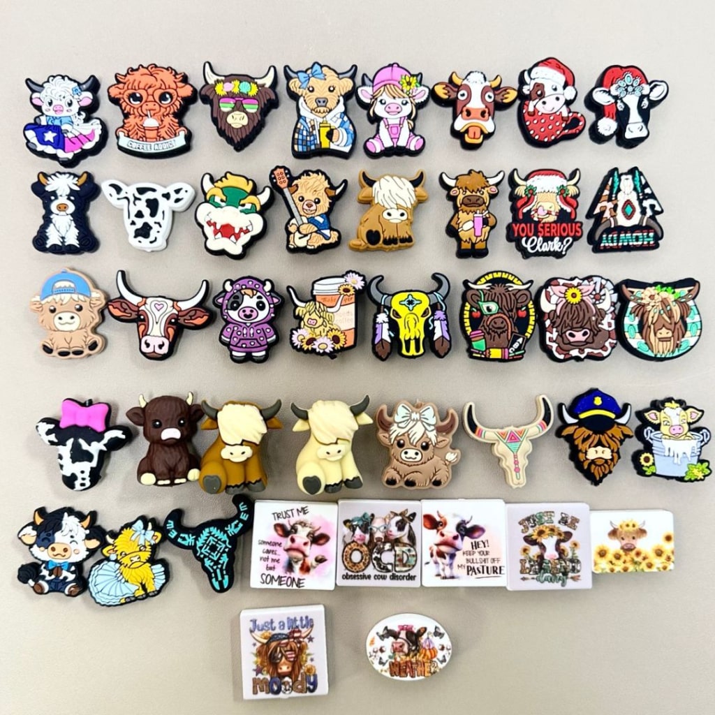 かわいい牛シリーズ シリコンフォーカルビーズ ランダムミックス