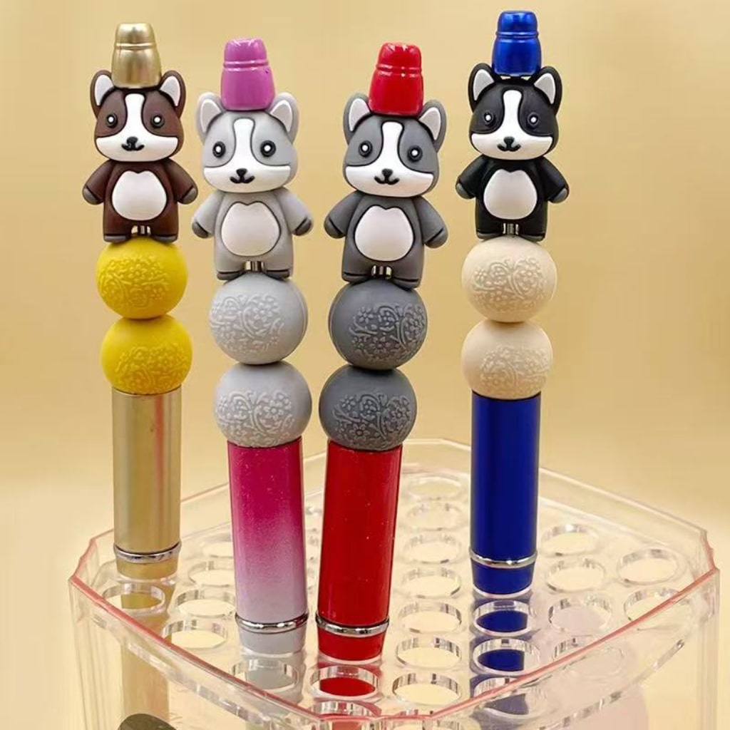 3Dのかわいい子犬のシリコン製フォーカルビーズ