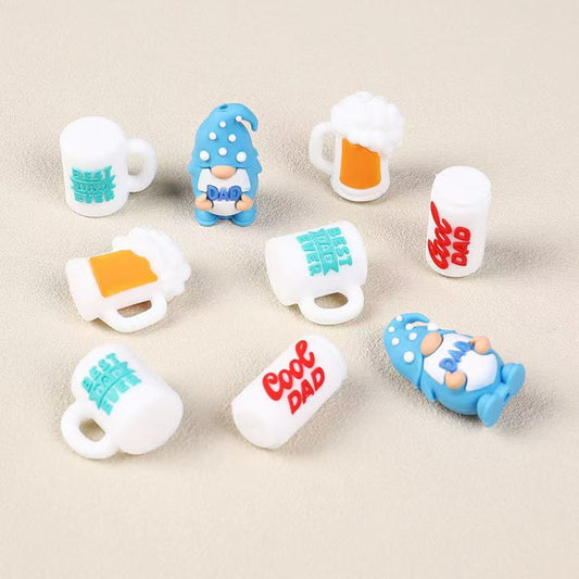 3Dかわいいノームパパお父さんビールカップクールなお父さん最高のお父さんカップボトルシリコンフォーカルビーズ
