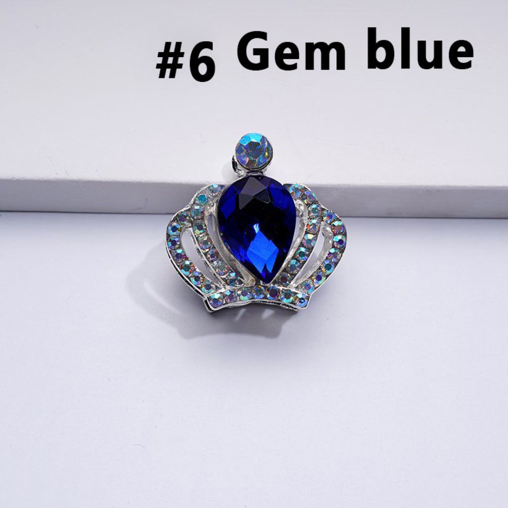Bling Bling Silver Alloy Crown with Mini AB Rhinestones Colorful Water Drops Beads, Around 24*23MM