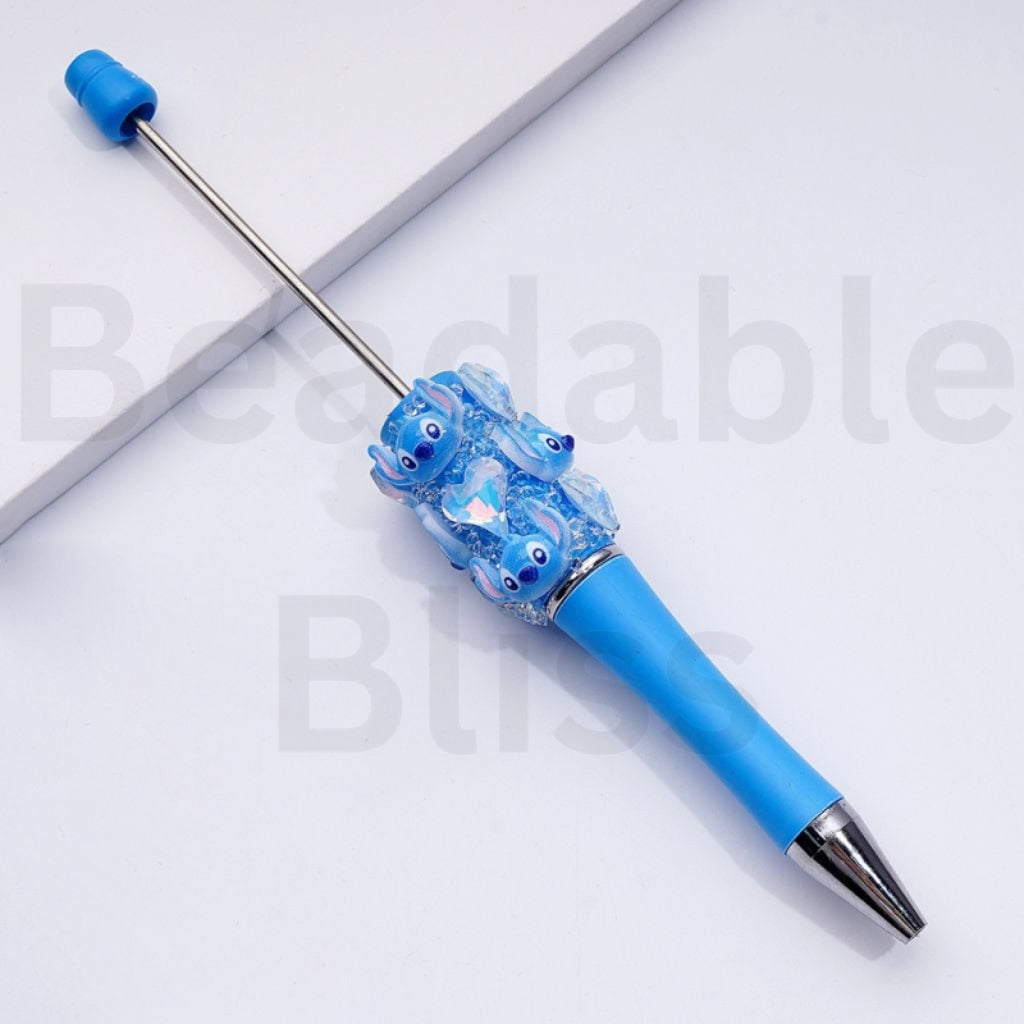Cute Multi-Color Mischief Muffin Shiny Heart Rhinestones Clear Sugar Beadable Pens