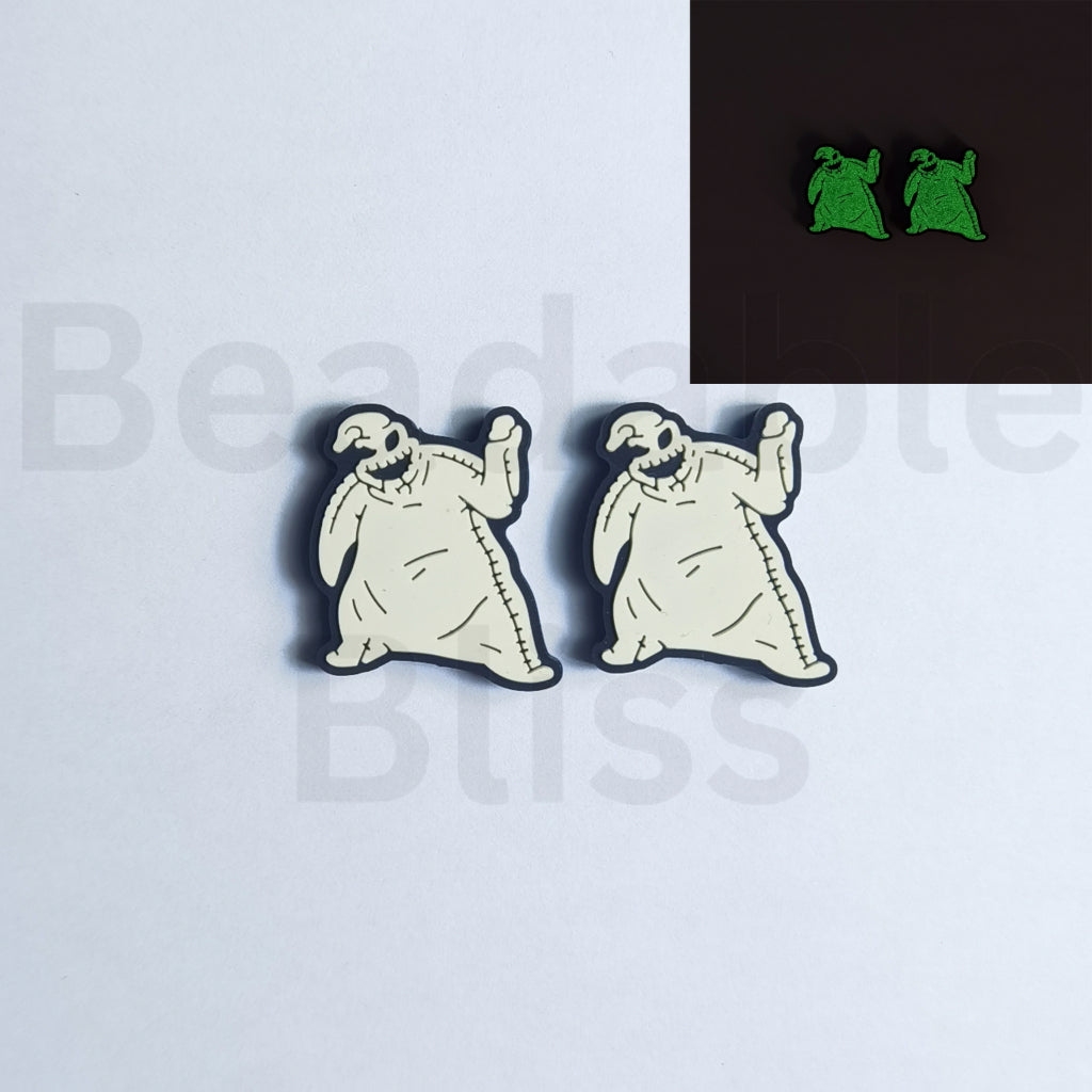 Luminous Oogie Boogi Nightmar before Christmas Silicone Focal Beads