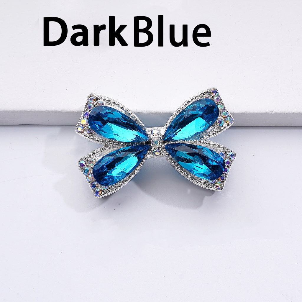 Exquisite Fancy Silver Alloy Bowknots Beads with Shiny Rhinestones, 24*38MM