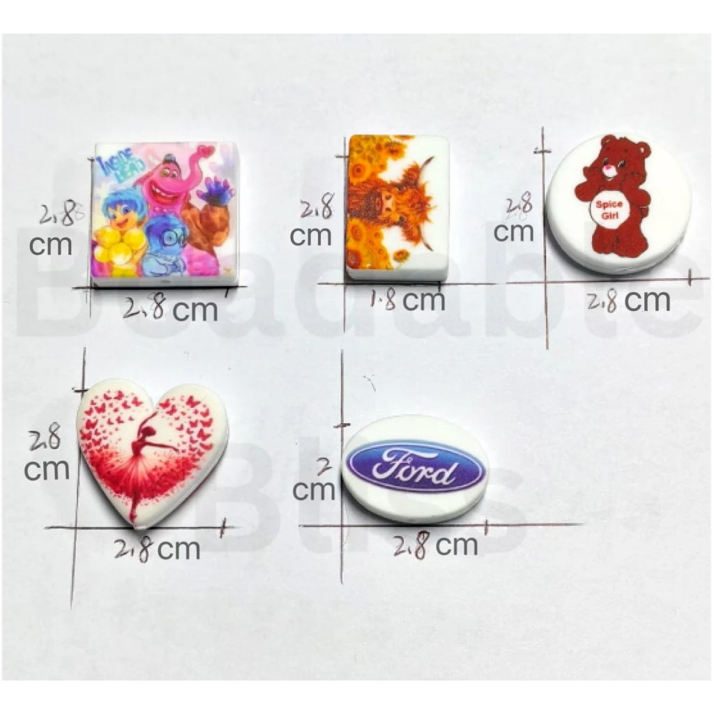 Customization of Double-Side Flat Printing Silicone Focal Beads, Please Read the Description