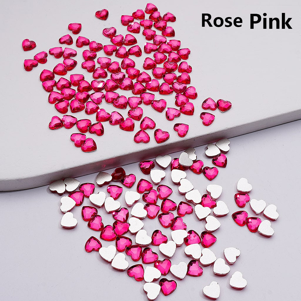 Crystal Faceted Flat Back Mini Hearts Charms for Beads Jewelry Accessories, 5.5*6MM (1440pcs/bag)