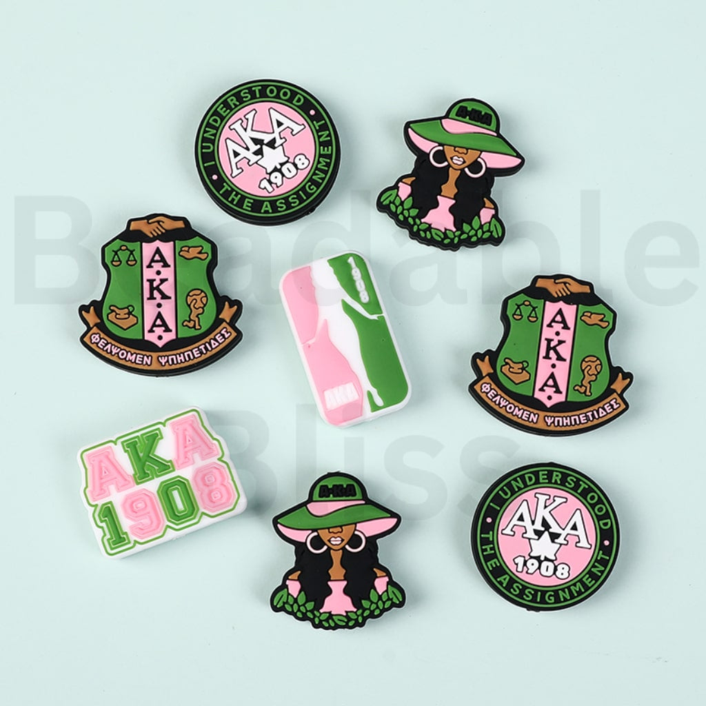USA America Black Woman Female International Service Organization AK 1908 Silicone Focal Beads