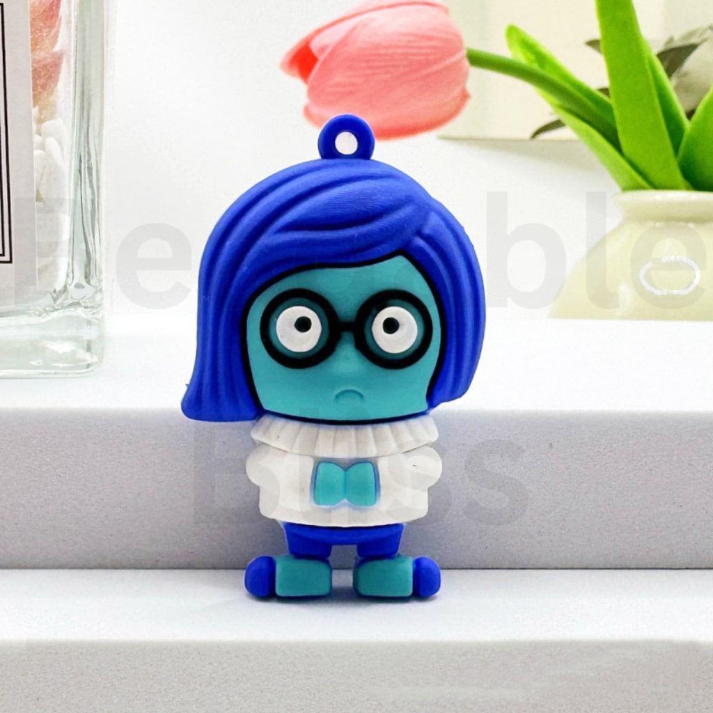 Large 3D Insid Out Family Cartoon Rubber Pendant for Keychain, Please Read the Description