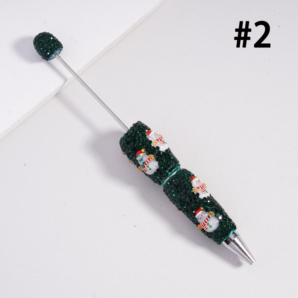 Christmas Series Father Christmas Clown Tree Snowman Candy Cane Green Rhinestones Beadable Clay Pens