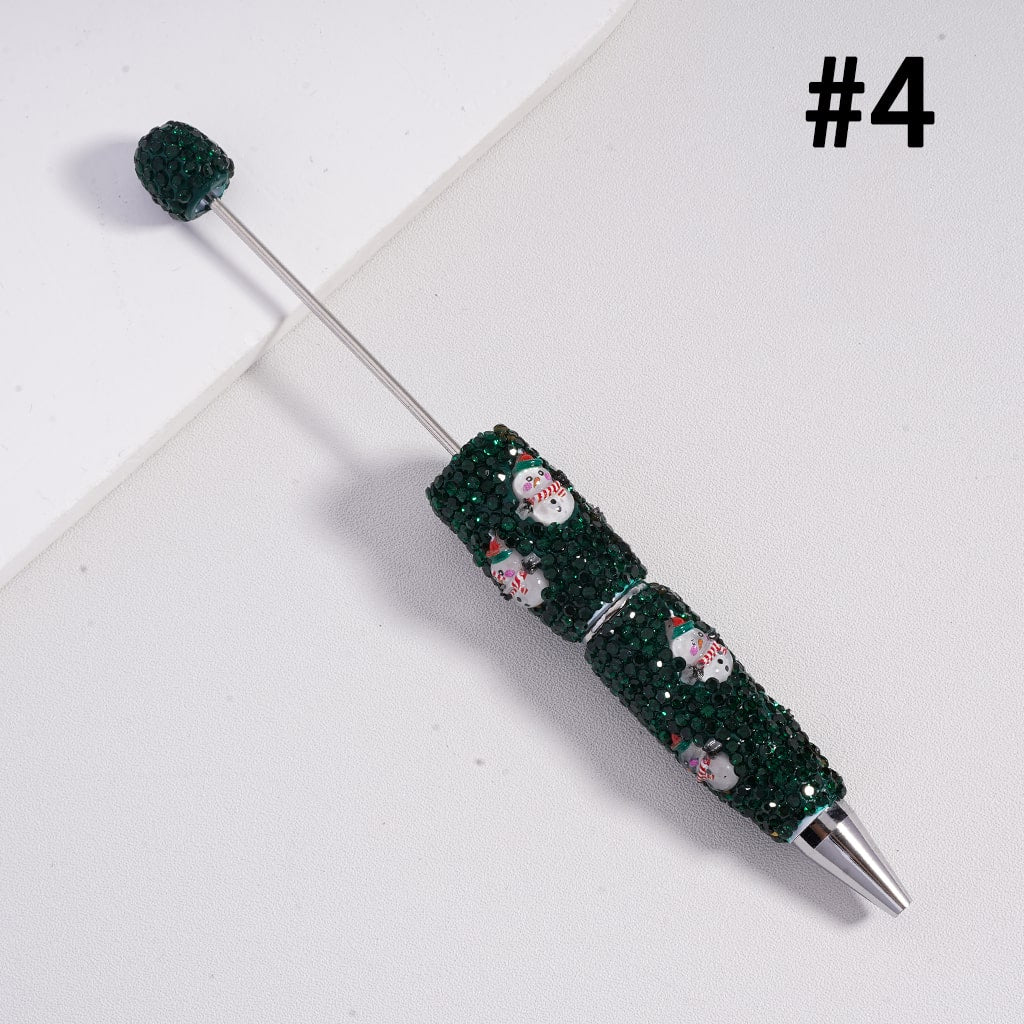 Christmas Series Father Christmas Clown Tree Snowman Candy Cane Green Rhinestones Beadable Clay Pens