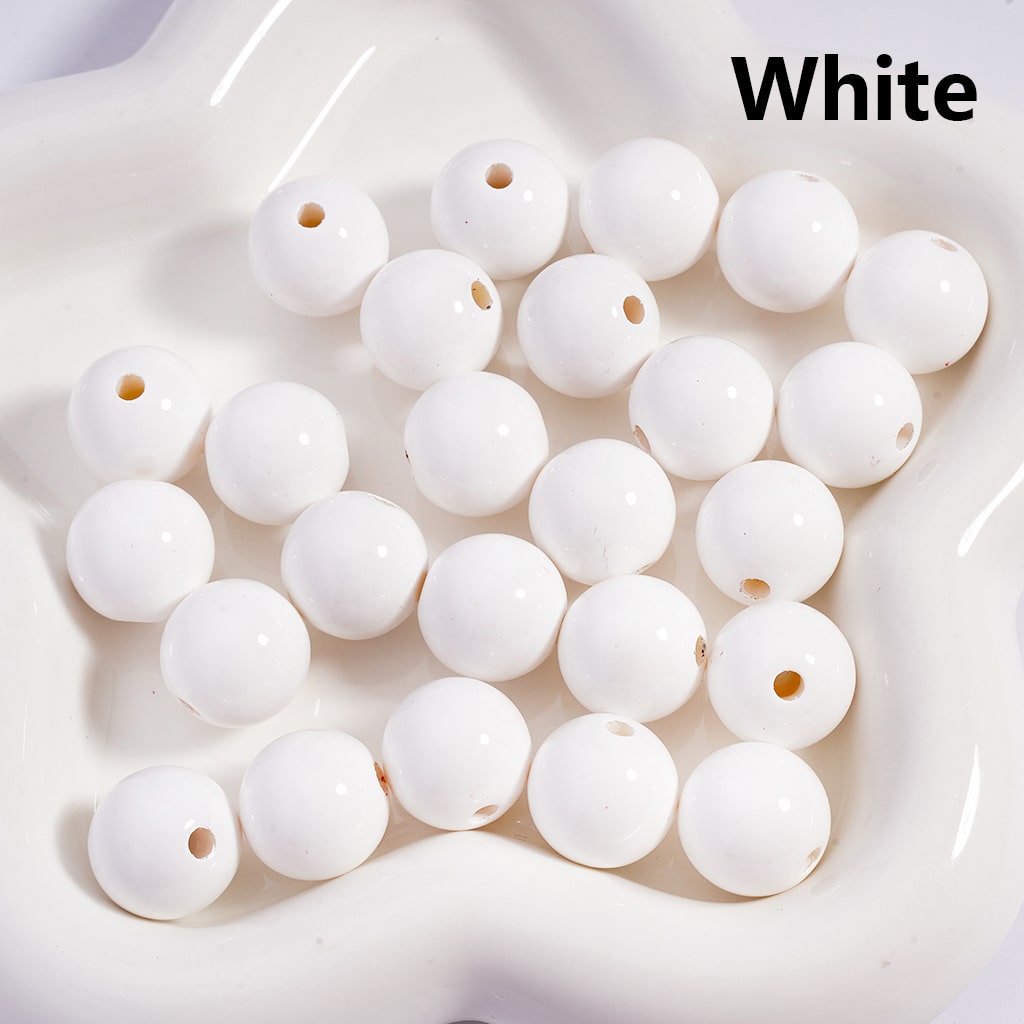 Stoving Varnish Solid Color Round Acrylic Beads, 16MM (Single Color is available for 200pcs(Whole bag))