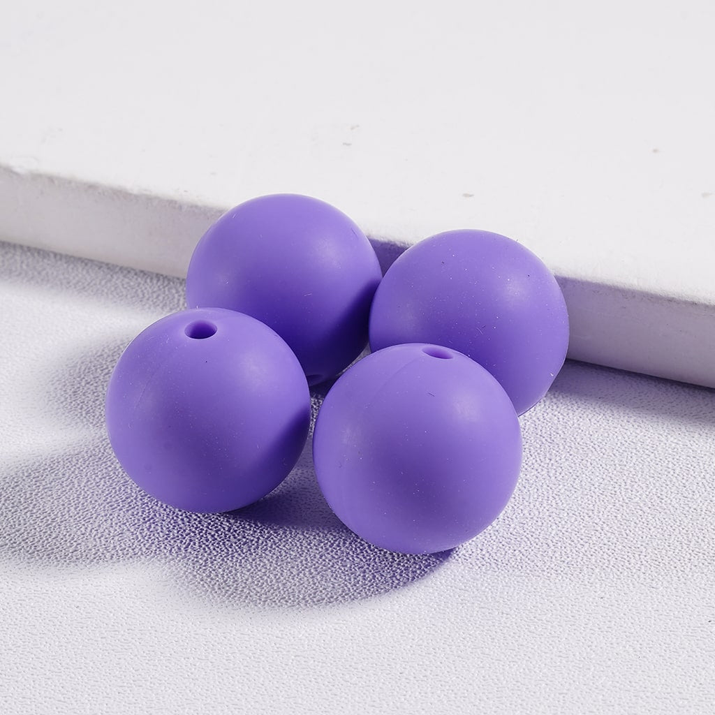 ボルドーレッド ラウンドソリッドカラーシリコンビーズ、15mm、番号 139