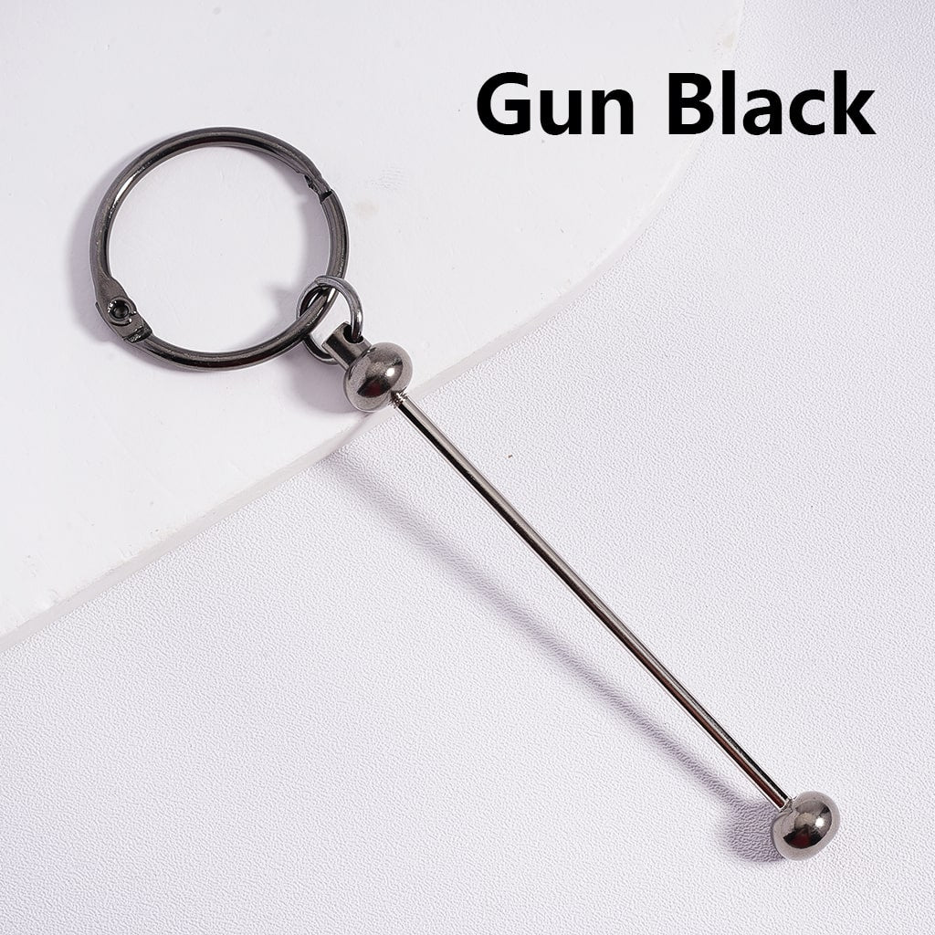 DIY Beadable Metal Keychain with Bar, 112MM