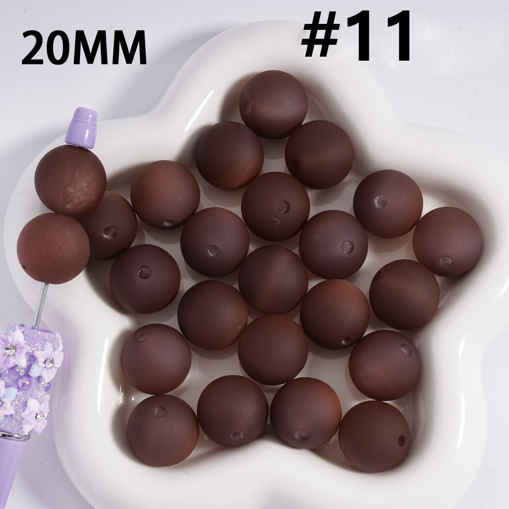Large Cat Eye Style Double Color Frosted Matte Round Acrylic Beads, 20MM