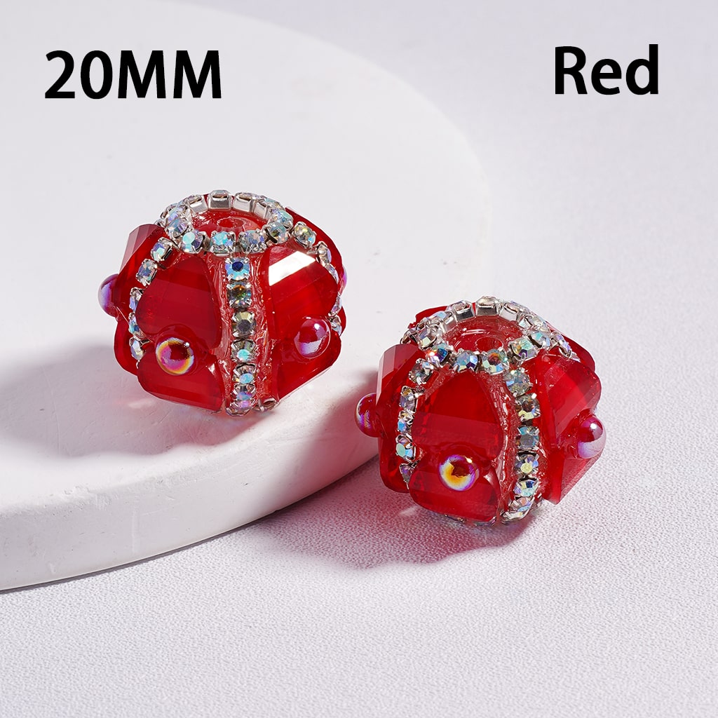 Acrylic Beads Shiny Heart & AB Rhinestones Round Pearls Multi-Color 20MM