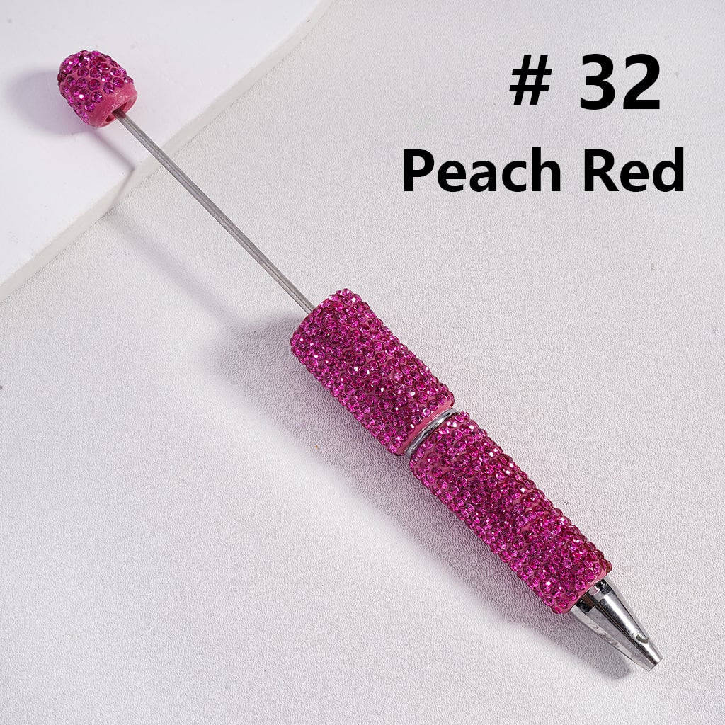 Beadable Clay Pens with Shiny Rhinestones Covered the Entire Pen