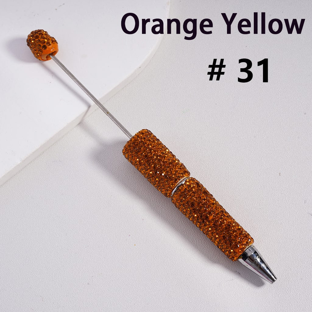 Beadable Clay Pens with Shiny Rhinestones Covered the Entire Pen