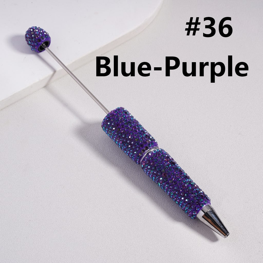 Beadable Clay Pens with Shiny Rhinestones Covered the Entire Pen