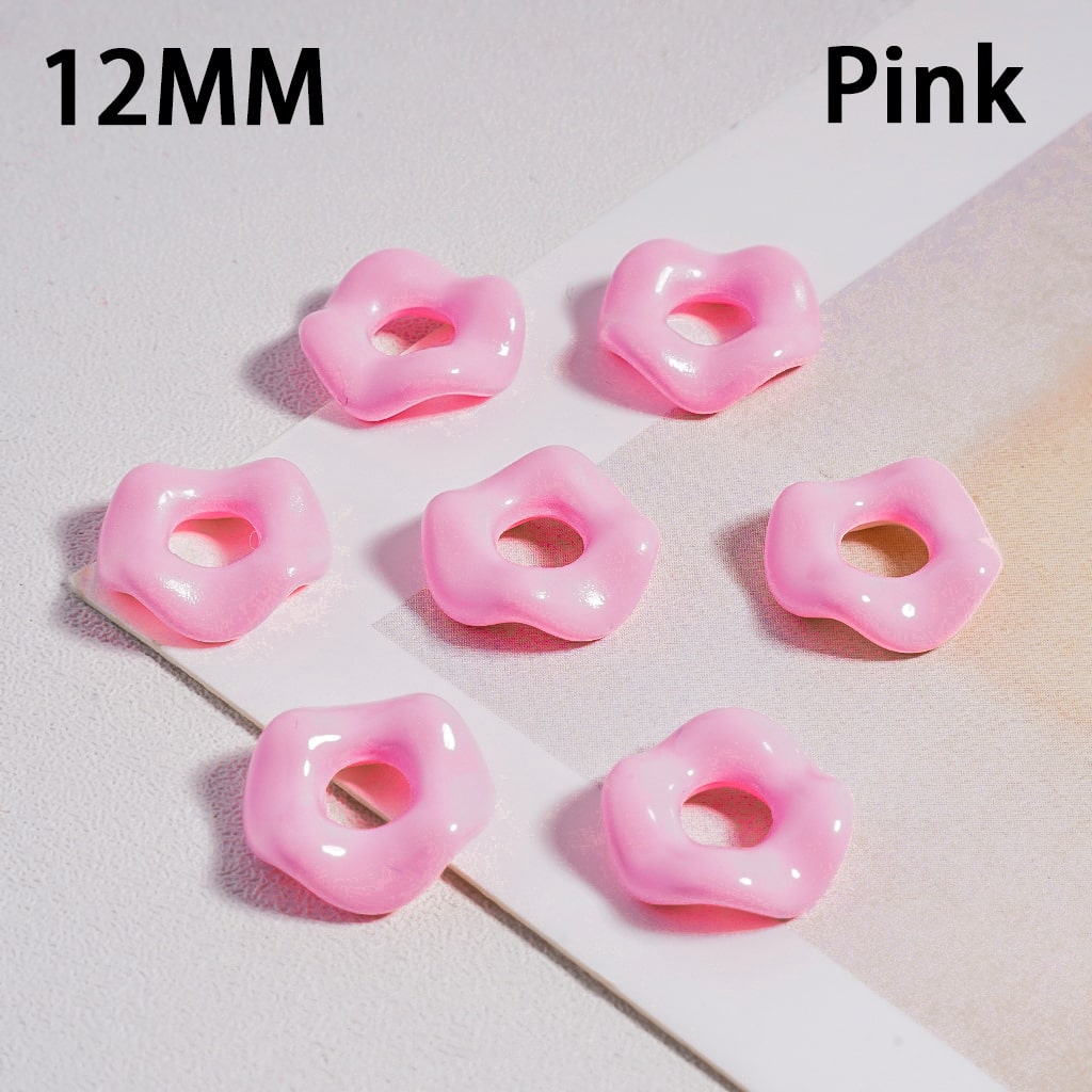 Glossy Cute Multi-Color Wavy Shape Acrylic Spacer Beads, 12MM (With Stoving Varnish Process) // (Single Color is available for 500pcs(Whole Bag) Only)