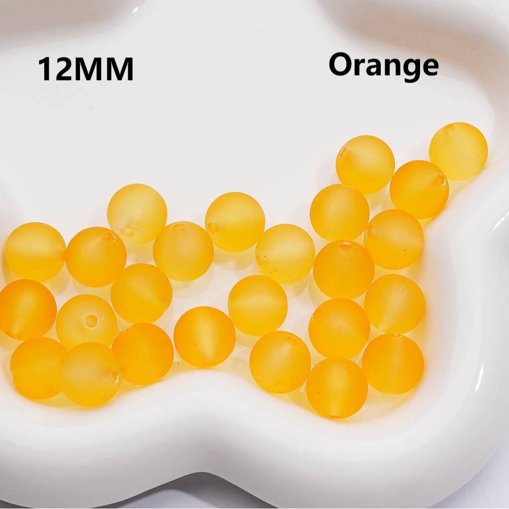 Frosted Matte Translucent Multi-Color Round Acrylic Beads, 12MM, (Single Color is available for 500pcs(Whole bag))