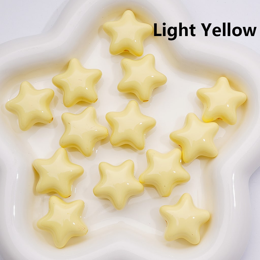 Stoving Varnish Solid Color Five-pointed Star Acrylic Beads, 23MM (Single Color is available for 200pcs(Whole bag))