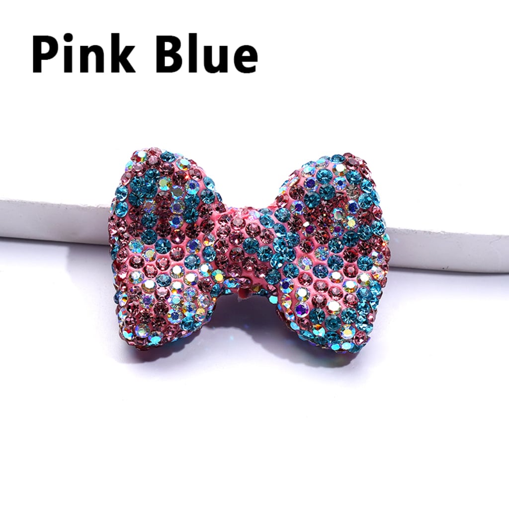 Bling Bling Multi-Color Bowknots Clay Beads with Shiny Rhinestones, 28*40MM