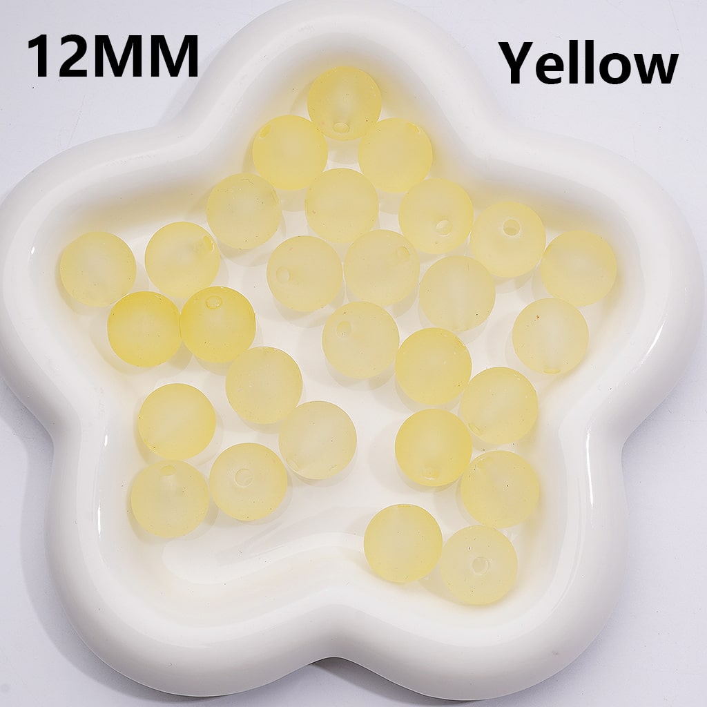 Frosted Matte Translucent Multi-Color Round Acrylic Beads, 12MM, (Single Color is available for 500pcs(Whole bag))